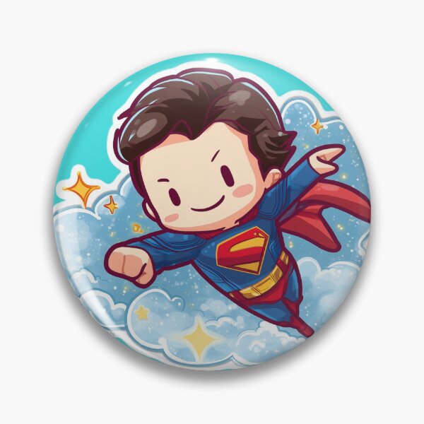 Item preview, Chibi superhero illustration flying in a starry sky designed and sold by LoomisDreams.