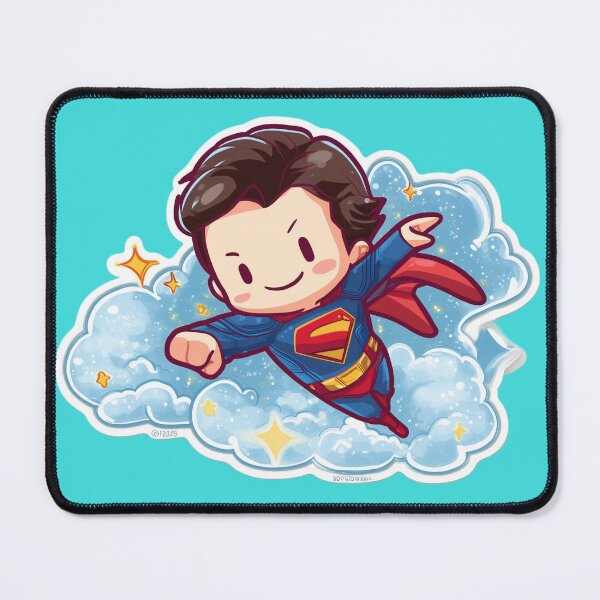 Item preview, Chibi superhero illustration flying in a starry sky designed and sold by LoomisDreams.