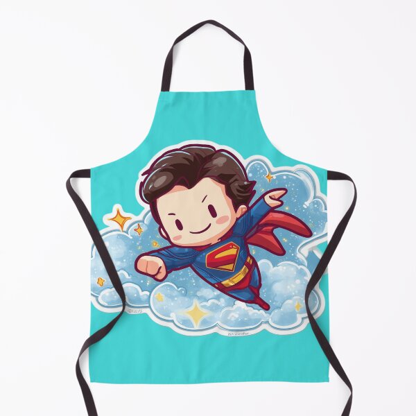 Item preview, Chibi superhero illustration flying in a starry sky designed and sold by LoomisDreams.