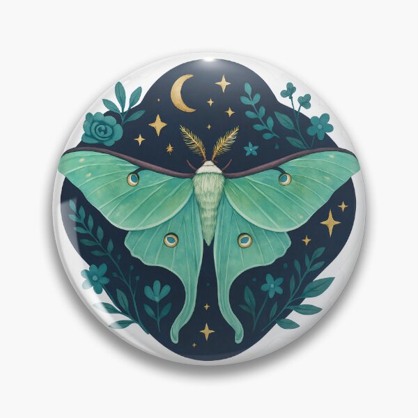 Item preview, Luna Moth Under Moon and Stars – Botanical Night Sky Design designed and sold by Zee's Whimsical Wonders.