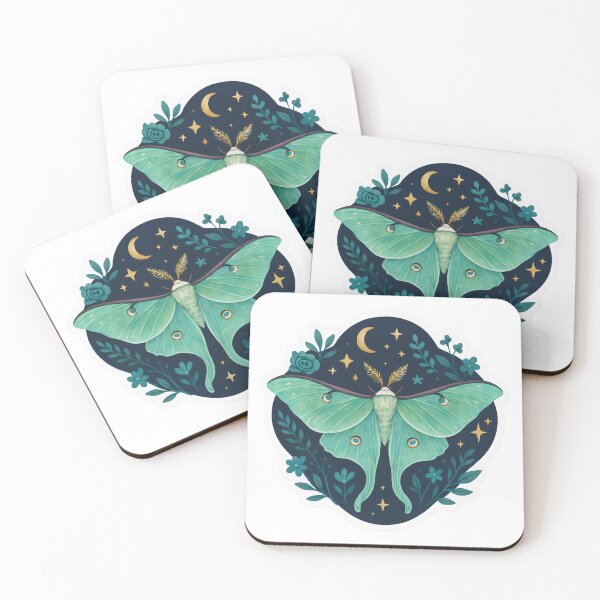 Item preview, Luna Moth Under Moon and Stars – Botanical Night Sky Design designed and sold by Zee's Whimsical Wonders.