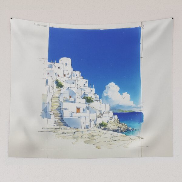 Item preview, Santorini Cliffside Serenity designed and sold by junkydotcom.