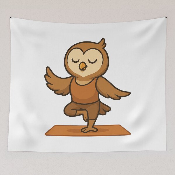 Item preview, Meditation Yoga Owl Сalm Gym – Muscular Owl Lifting Weights Fitness Illustration designed and sold by MaratusVolans.