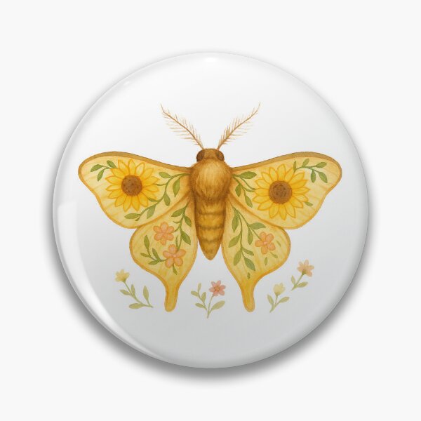 Item preview, Sunflower Moth – Golden Wings with Floral Garden Design designed and sold by Zee's Whimsical Wonders.