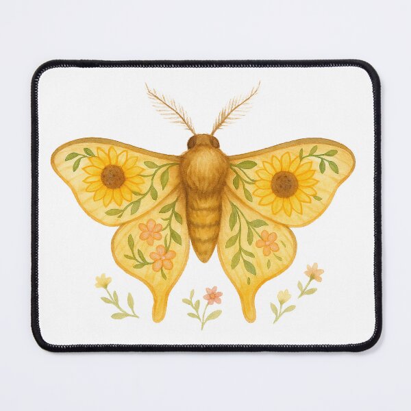 Item preview, Sunflower Moth – Golden Wings with Floral Garden Design designed and sold by Zee's Whimsical Wonders.