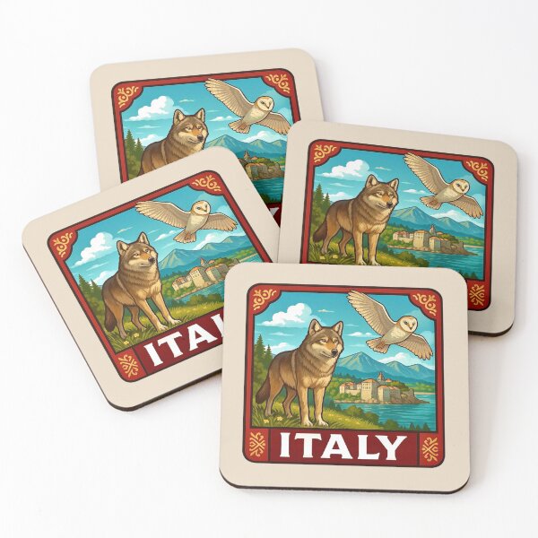 Item preview, Italy Wildlife -- Italian Wolf & Barn Owl designed and sold by Myra365Art.