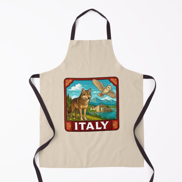 Item preview, Italy Wildlife -- Italian Wolf & Barn Owl designed and sold by Myra365Art.