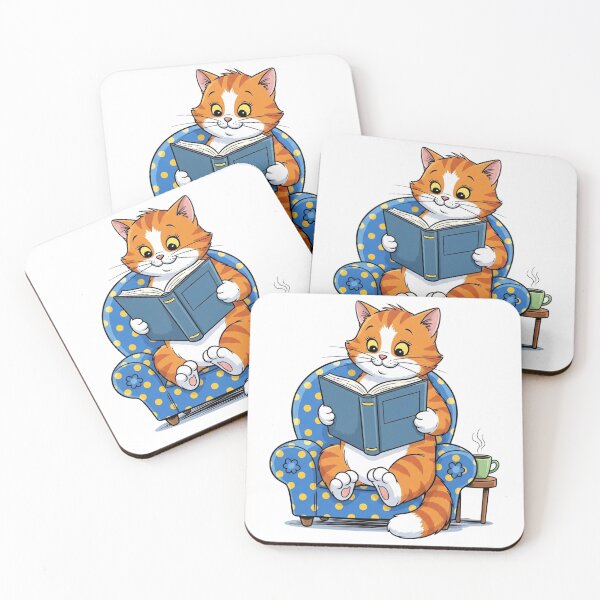 Item preview, Cat Reading | Cozy, Clever, and Whimsically Bookish Feline Graphic designed and sold by Tw1nsAIArt.