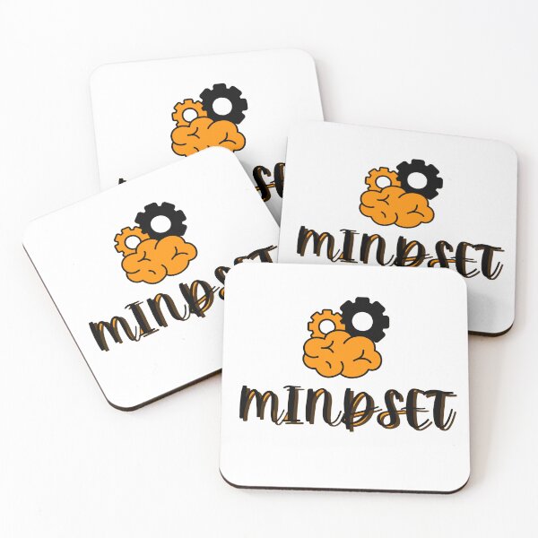 Item preview, Mindset T-shirt – Positive Thinking & Motivational Minimalist Typography Tee | Black & Orange Graphic shirt designed and sold by BossBabe Prints.