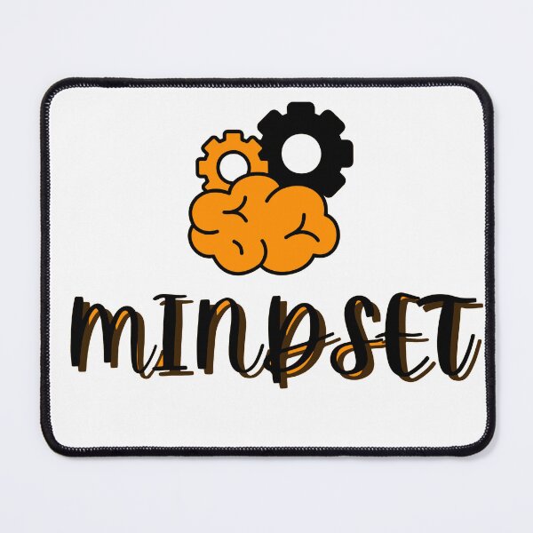 Item preview, Mindset T-shirt – Positive Thinking & Motivational Minimalist Typography Tee | Black & Orange Graphic shirt designed and sold by BossBabe Prints.