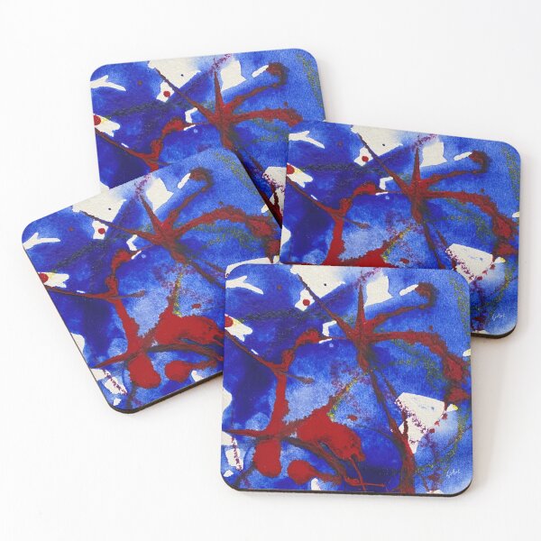 Item preview, Red and Blue Modern Abstract Art designed and sold by LorainejArt.