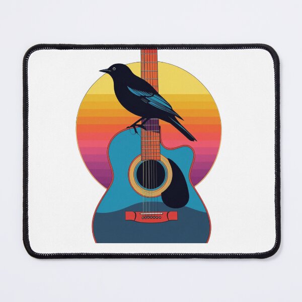 Item preview, Blackbird Beatles Minimalist T-Shirt – Acoustic Guitar Silhouette with Sun designed and sold by bazstees54.