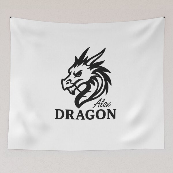 Item preview, Dragon Zodiac Logo — Black and White Vector Design (Transparent Background) designed and sold by AlexLineArt.