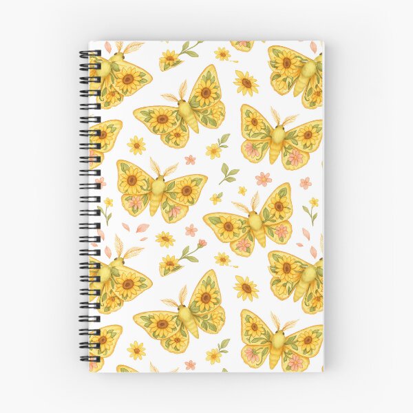 Item preview, Sunflower Moth Pattern – Golden Floral Wings on Black designed and sold by Zee's Whimsical Wonders.