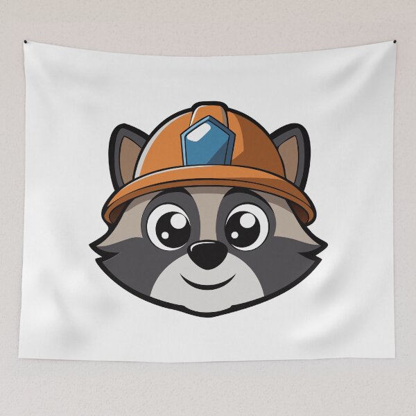 Item preview, Cute Raccoon in Construction Helmet. designed and sold by GregorySmithRed.