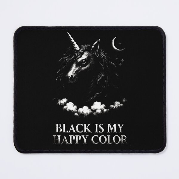 Item preview, Black Is My Happy Color Gothic Unicorn designed and sold by Lukasz Kobylka.