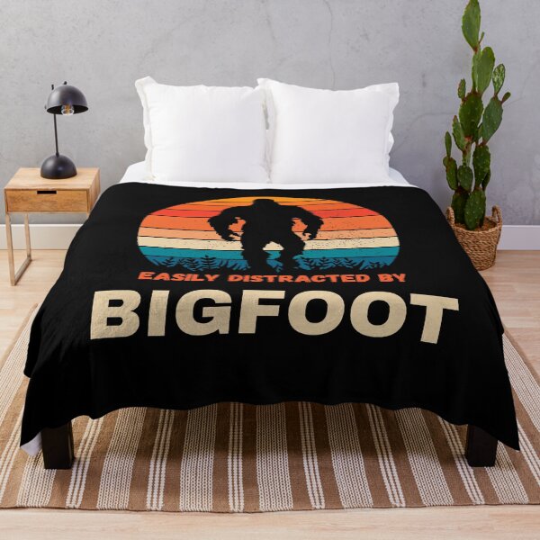 Item preview, Easily Distracted by Bigfoot – Retro Sunset Encounter designed and sold by Gravly.