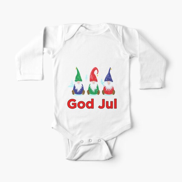 Dieu Jul Tomte Nisse Scandinave Joyeux Noël Gnomes Elfes Body manches longues