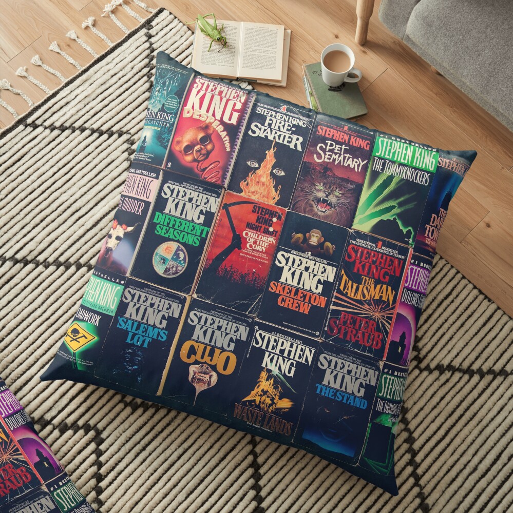 Stephen King Book Fronts Floor Pillow