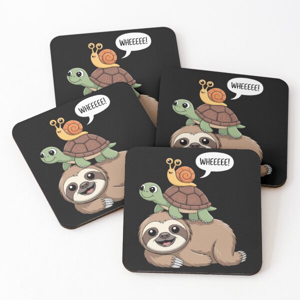 Item preview, Sloth Turtle Snail Piggyback Animal Running Wild designed and sold by Sunset4Bones.