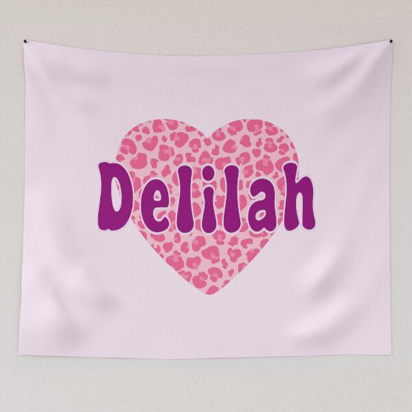 Item preview, Delilah Name Pink Leopard Heart  designed and sold by Jeallan Designs.