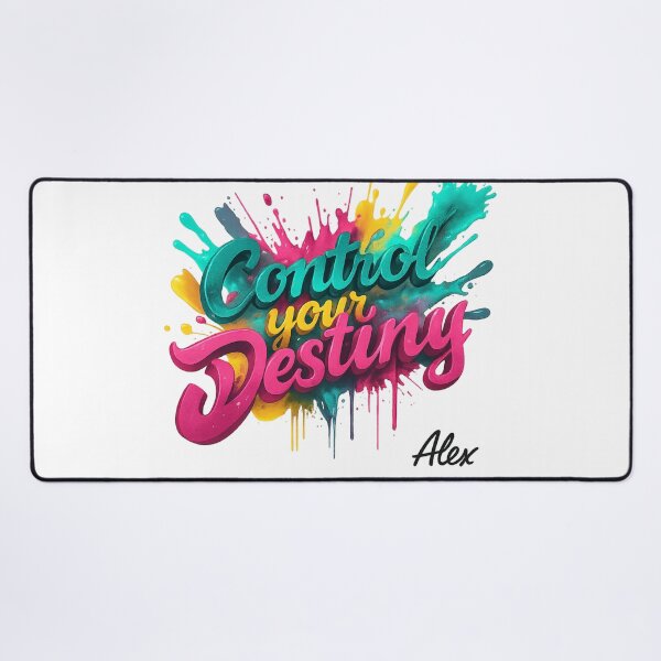 Item preview, Control Your Destiny – Vibrant 3D Typography Art with Paint Splashes designed and sold by AlexLineArt.