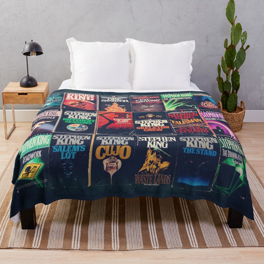 Stephen King Book Fronts Throw Blanket