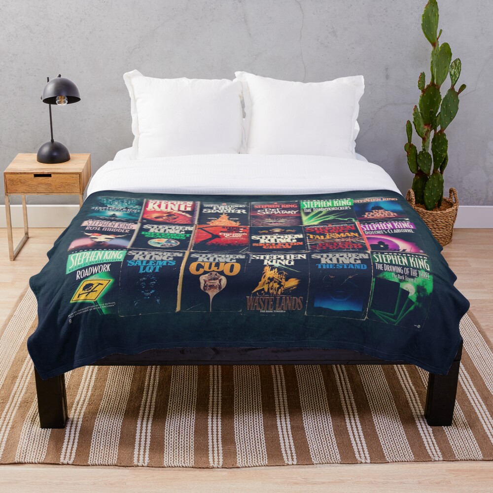 Stephen King Book Fronts Throw Blanket