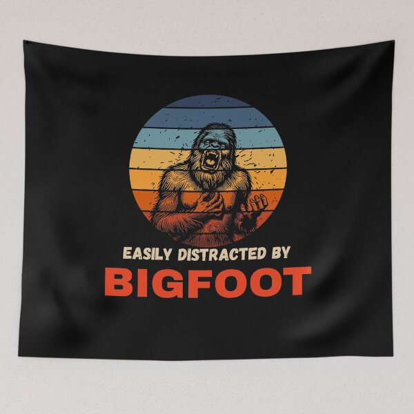 Item preview, Easily Distracted by Bigfoot – Retro Sunset Encounter designed and sold by Gravly.