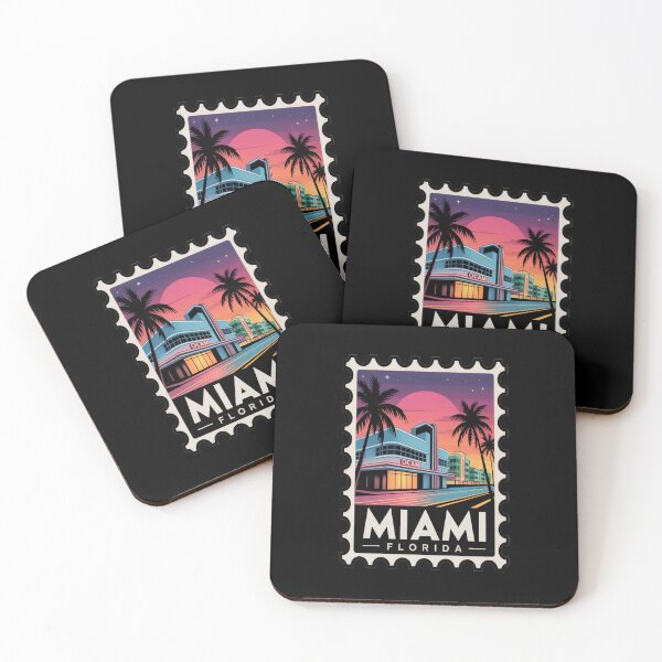 Item preview, Miami Florida Ocean Drive Nightlife Postage Stamp Sticker designed and sold by stickercuffs.