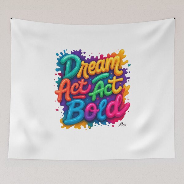 Item preview,  Dream Act Bold – Inspirational Colorful Typography designed and sold by AlexLineArt.