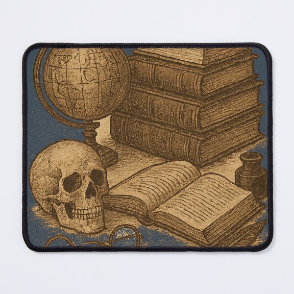 Item preview, Dark Academia Scholar's Study - Vintage Books Globe Skull Academic Aesthetic Art designed and sold by freackly.