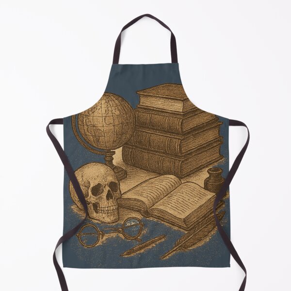 Item preview, Dark Academia Scholar's Study - Vintage Books Globe Skull Academic Aesthetic Art designed and sold by freackly.