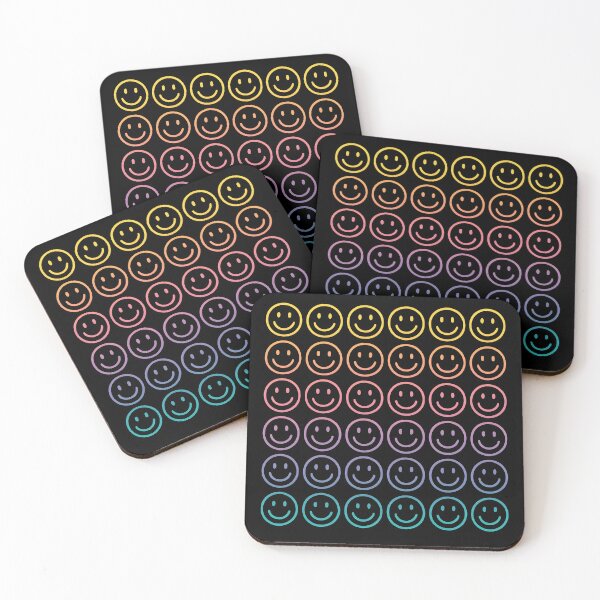 Item preview, Pastel Smiley Matrix – Neon Gradient Smiley Face Pattern, Y2K Rave Grid Design designed and sold by MindGlowArt.