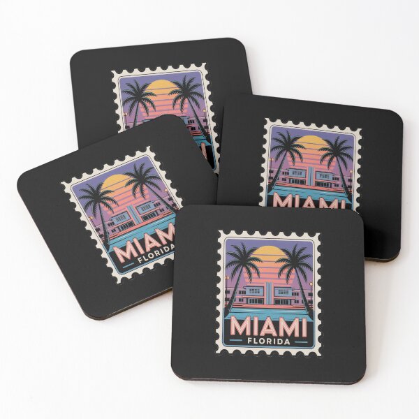Item preview, Miami Florida Ocean Drive Nightlife Postage Stamp Sticker designed and sold by stickercuffs.