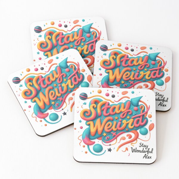 Item preview, Stay Weird – Colorful 3D Lettering Design by Alex designed and sold by AlexLineArt.