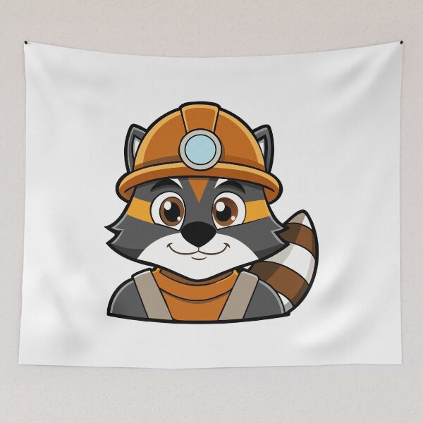 Item preview, Cartoon Raccoon Miner Character. designed and sold by GregorySmithRed.