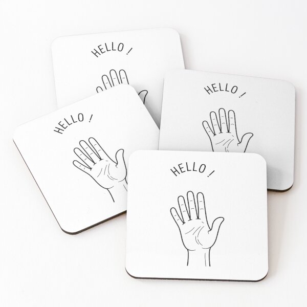 Item preview, Open Hand with “Hello!” – Minimalist Greeting Illustration designed and sold by RAKO13.