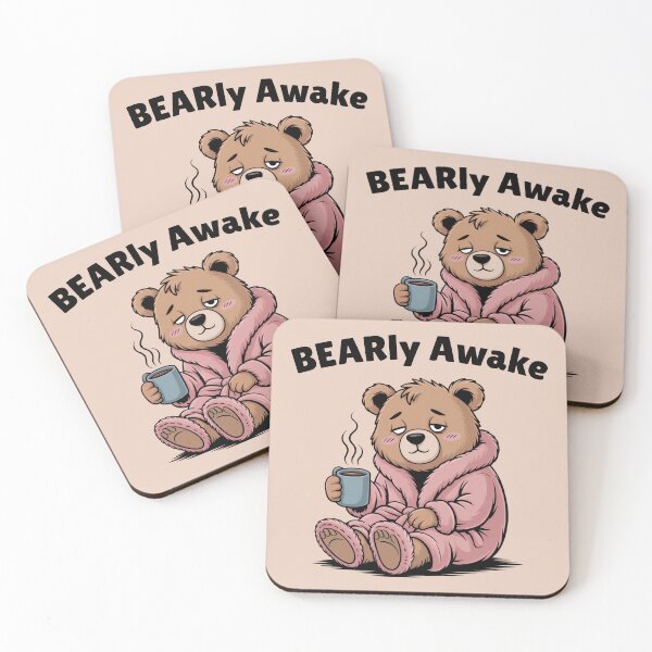 Item preview, Bearly Awake - Bear Coffee - Sleepy Bear Robe Coffee Art designed and sold by YourSocialBae.