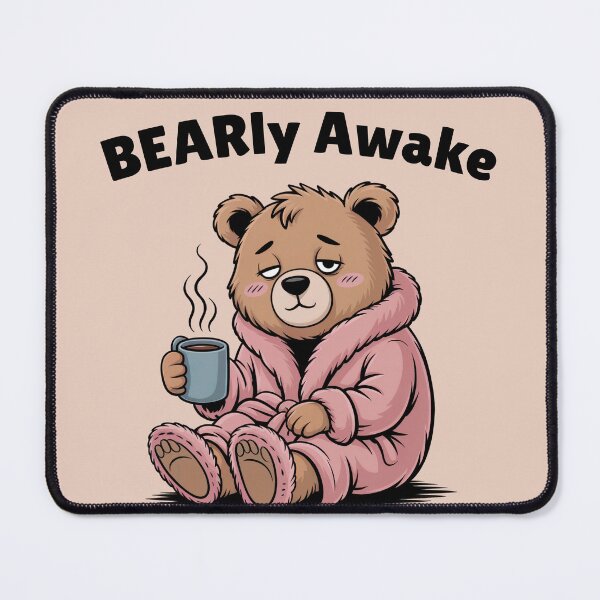 Item preview, Bearly Awake - Bear Coffee - Sleepy Bear Robe Coffee Art designed and sold by YourSocialBae.