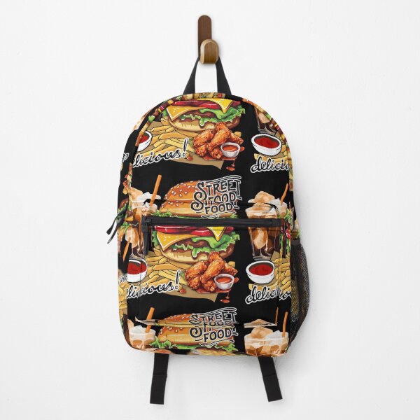 Item preview, Street food hamburger fries chicken wings lunch designed and sold by Tattoo-Shirt Designer .