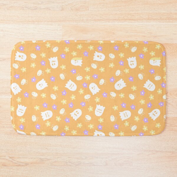 Item preview, Ghostly bees and flowers on orange  designed and sold by QuirkyBeez.