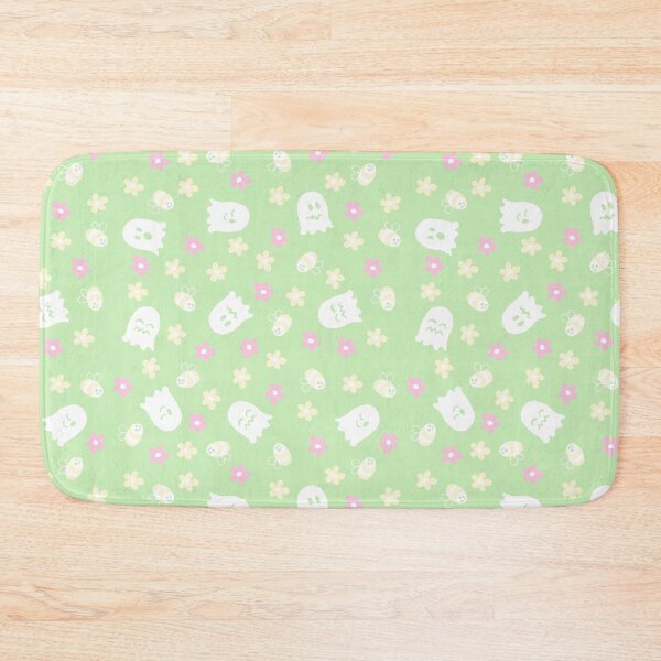 Item preview, Ghostly bees and flowers on green designed and sold by QuirkyBeez.