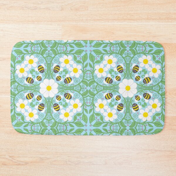 Item preview, Blue radial bee garden designed and sold by QuirkyBeez.