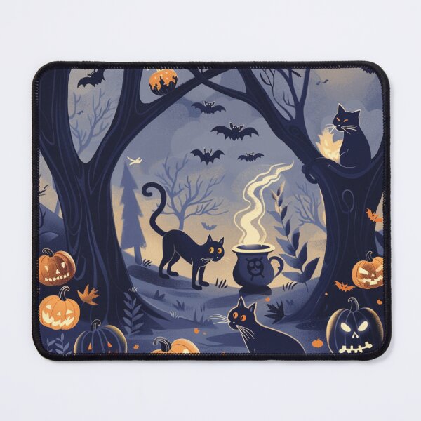 Item preview, Vintage Autumn Haloween Scene Black Cats Halloween Occult designed and sold by GrinGalore.