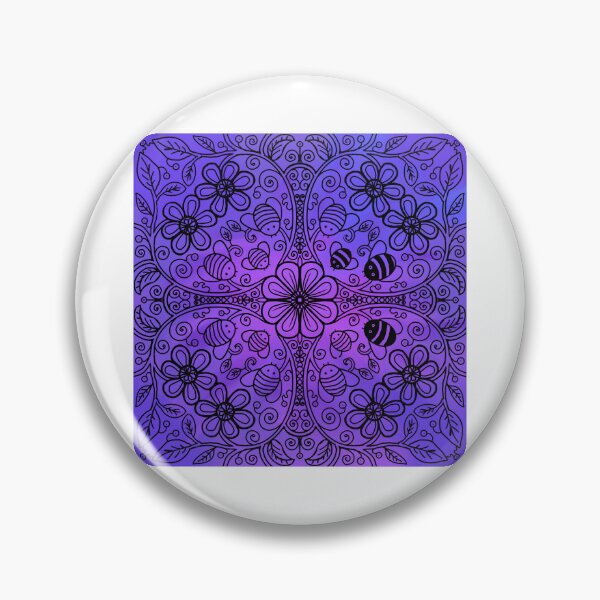 Item preview, Purple gradient radial bee garden designed and sold by QuirkyBeez.