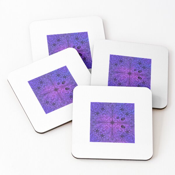 Item preview, Purple gradient radial bee garden designed and sold by QuirkyBeez.