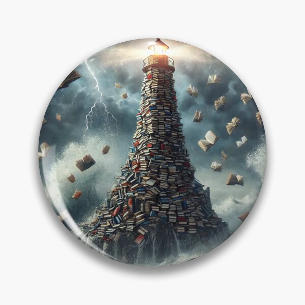 Item preview, The Lighthouse of Knowledge – Magical Poster for Visionaries and Book Lovers designed and sold by Eric Nagel.