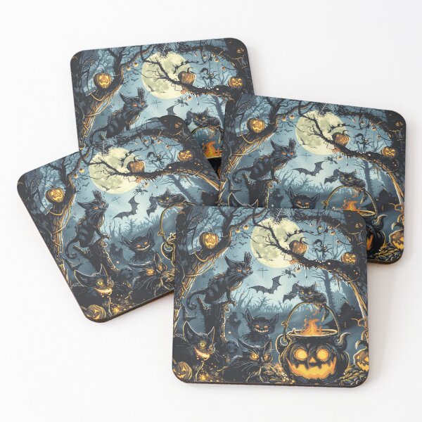 Item preview, Vintage Autumn Haloween Potion Black Cat Halloween Occult designed and sold by GrinGalore.