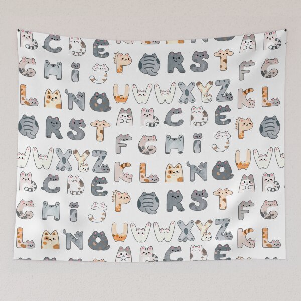 Item preview, ABC cute cat letters designed and sold by LiskoDesign.